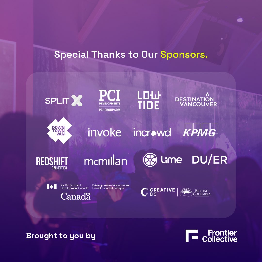 FrontierBC's tweet image. We're incredibly grateful to our sponsors and partners for making the 3rd annual Frontier Summit '24 possible.

The event will happen this Oct 22, 23 &amp;amp; 24.

Sponsorship opportunities still available.
Request to attend: frontiersummit.xyz
