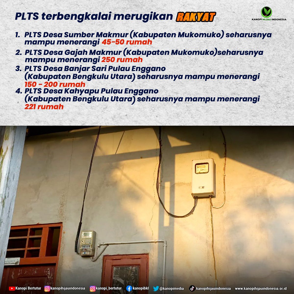 kanopimedia's tweet photo. Potret energi bersih di pelosok, dibangun dng dana miliaran, aktif hanya 1-2 thn stelah iitu rusak! @KementerianESDM @KPK_RI https://t.co/x3iEqPcasc