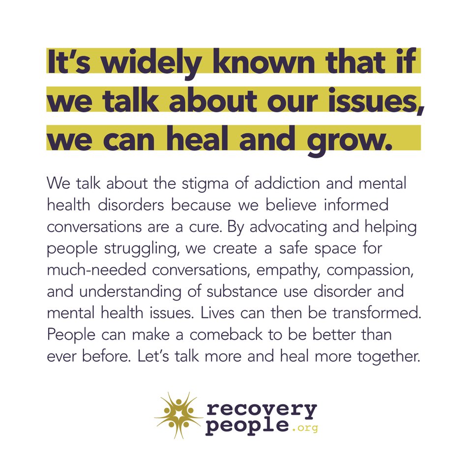 We believe in unifying a voice of advocacy for the greater good. We are people in recovery bonding a community to bring compassion and understanding to those who still suffer.

An involved community is a community that has tough conversations regarding the stigmas of addiction