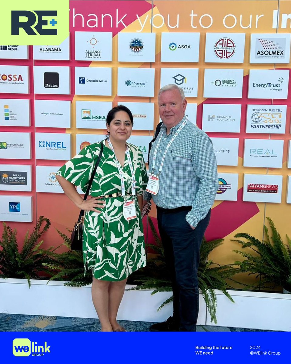 WElinkGroup's tweet photo. Just wrapped up #REPlus24, celebrating 20 years of clean energy innovation! Proud to share WElink’s 1 GW portfolio &amp; vision for a 4 GW pipeline. 

Thanks to @REPlusEvents for an incredible event! 

#CleanEnergy #Sustainability #Renewables #Innovation https://t.co/ilsfD1UUNj
