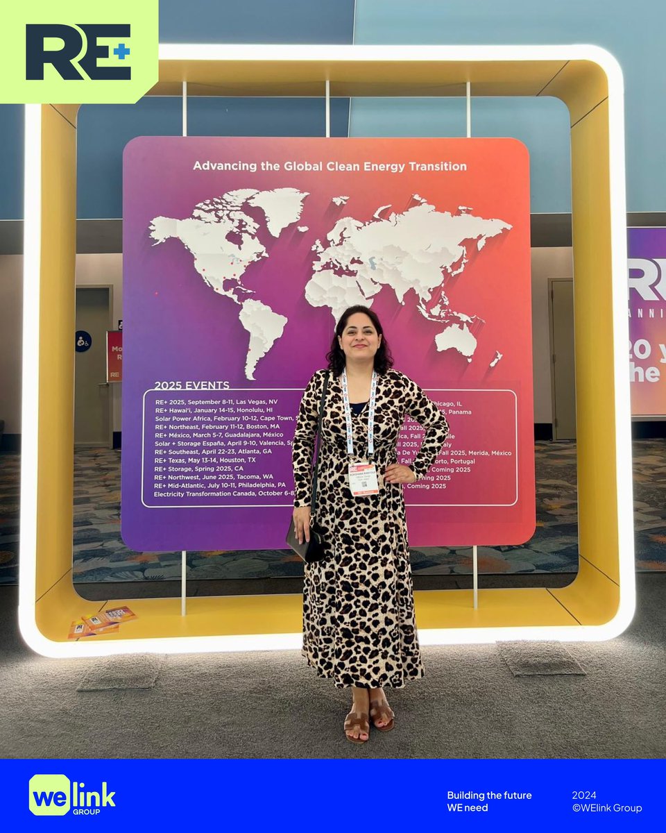 WElinkGroup's tweet photo. Just wrapped up #REPlus24, celebrating 20 years of clean energy innovation! Proud to share WElink’s 1 GW portfolio &amp; vision for a 4 GW pipeline. 

Thanks to @REPlusEvents for an incredible event! 

#CleanEnergy #Sustainability #Renewables #Innovation https://t.co/ilsfD1UUNj