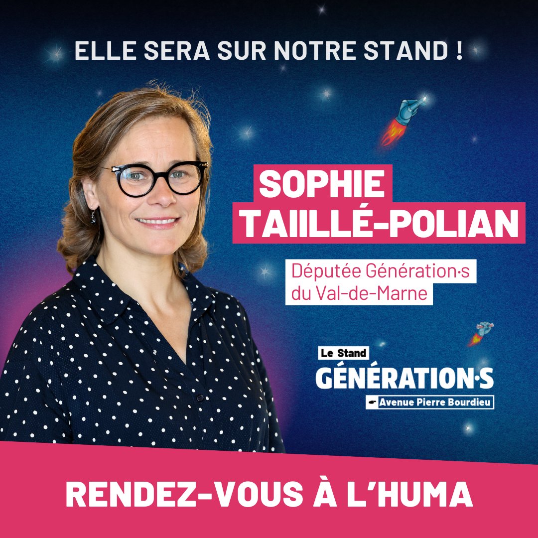 GenerationsMvt's tweet photo. 🔴 Ça se passe sur notre stand !

Retrouvez @STaillePolian, @PouriaAmirshahi, @RaquelGarridoFr et @DenisGravouil sur la table ronde "Comment sortir de l'impasse démocratique et institutionnelle ?" animée par @mathilde_hrd

📆 Vendredi 13 Septembre
🕕 18h30

Rendez-vous à la @FetedelHumanite ✊️