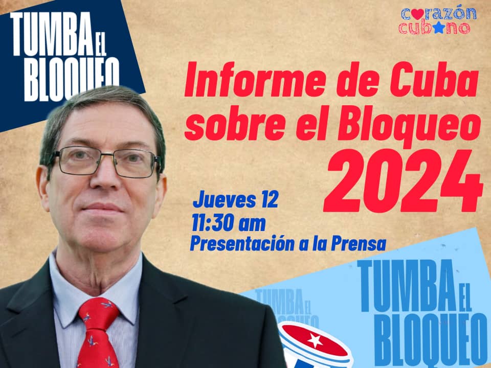 DICS1996's tweet photo. Presentación a la prensa del Informe Nacional sobre las afectaciones del bloqueo (marzo/2023-febrero/2024), por el Ministro de Relaciones Exteriores d #Cuba 🇨🇺, @BrunoRguezP.
🎥 Transmisión en vivo vía Youtube: https://t.co/OoLznu6K7s…
#TumbaElBloqueo
#CienfuegosXMásVictorias https://t.co/bDU3Ma3dLp