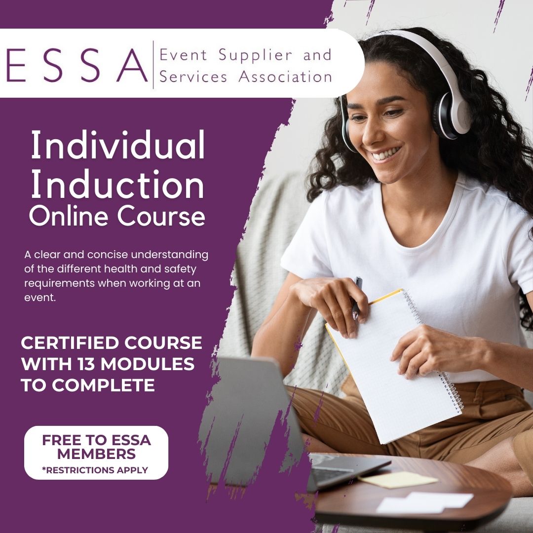 Need a refresher in the world of health and safety? Our Individual Induction courses provide the perfect way for ESSA members to build a clear and concise understanding of the different health and safety requirements when working at an event. essa.uk.com/individual-ind…
