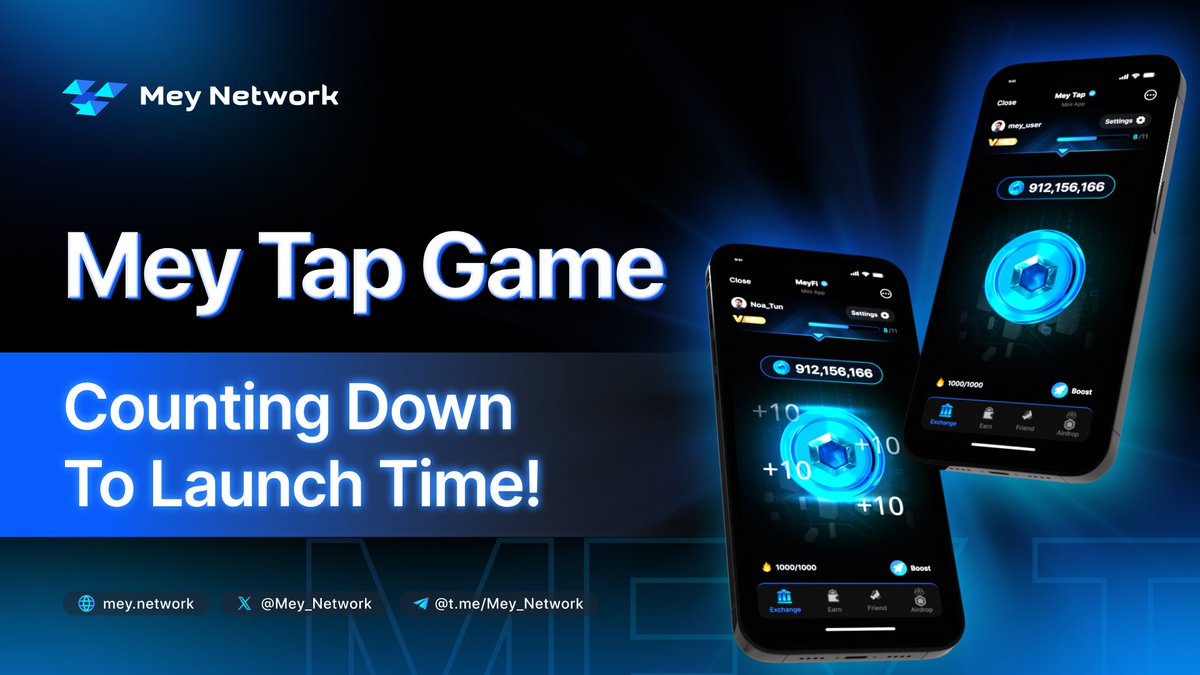Mey_Network's tweet photo. 🎮 Are you ready to dive into the action with Mey Tap Game?

🔥 The excitement is off the roof as we see an overwhelming number of users eagerly waiting in line right now!

👨‍💻 Our team is working around the clock to ensure everything is perfect for you.

⌛ In just a few hours, the Mey Tap game will open, offering exclusive rewards and endless fun!

🕹  Get your fingers ready and your excitement high; be among the first to experience it!

#MeyNetwork #MeyTap #Tap2Earn #MEY #MeyGem