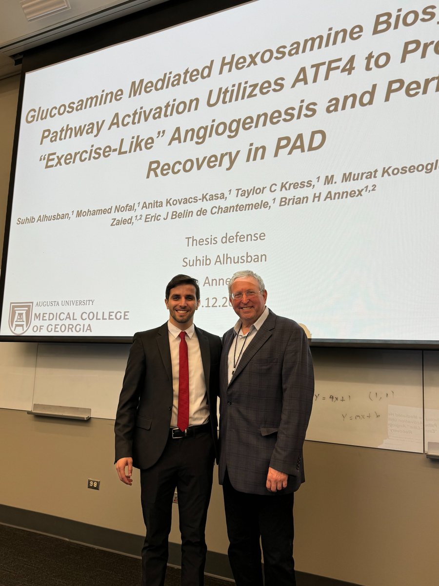 Our Vascular Biology Program made one more Doctor. Congratulations Suhib Alhusband on successfully defending your PhD thesis and Brian Annex for the mentoring!