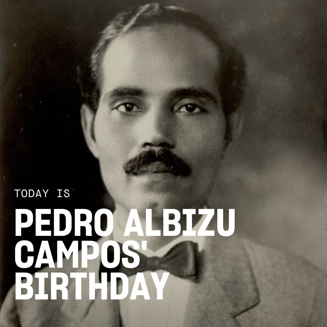 Pedro Albizu Campos (Sept 12, 1891 - April 21, 1965) was a key Puerto Rican independence leader, Harvard-educated, and Nationalist Party president. He opposed U.S. rule and was imprisoned. Explore his legacy here → centroca.hunter.cuny.edu/Detail/entitie…