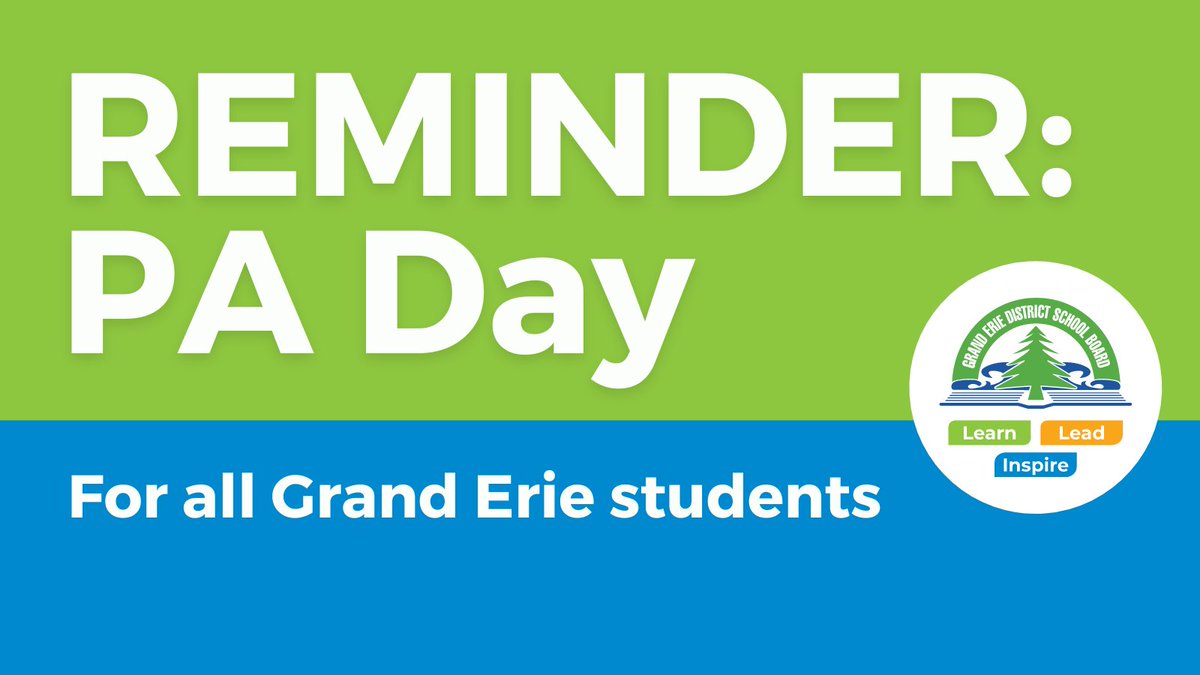 A reminder that tomorrow (Friday, Sept. 13) is a PA Day for both elementary and secondary students. Have a wonderful weekend, and we'll see you on Monday!

Get a copy of this year's school year calendar here: granderie.ca/board/familysu…