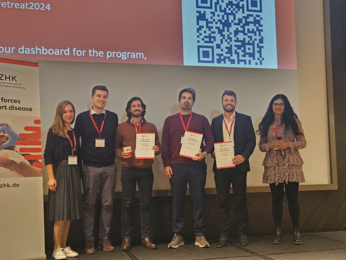 Young-DZHK (@youngdzhk) on Twitter photo Congratulations to our three oral presention winners Marin Kuntic, Erik Asmus and Emmanouil Solomonidis. You did a really good job and we are looking forward to hear your presentation at the main <a href="/dzhk_germany/">DZHK Germany</a> retreat.
Congratulations! 👏👏👏 Congratulations to our three oral presention winners Marin Kuntic, Erik Asmus and Emmanouil Solomonidis. You did a really good job and we are looking forward to hear your presentation at the main <a href="/dzhk_germany/">DZHK Germany</a> retreat.
Congratulations! 👏👏👏