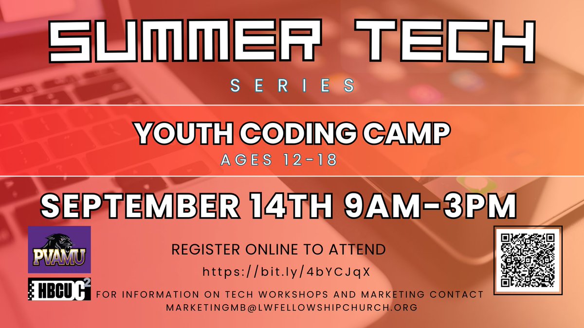 💫LAST CHANCE TO REGISTER 💫 Youth Coding Camp Ages 12-18 This Saturday, Sept. 14 9 am - 3 pm Register at bit.ly/4bYCJqX #freecodingcamp #freeyouthcodingcamp #thisweekend #youthcodingcamp - mailchi.mp/56e1cf119041/h…