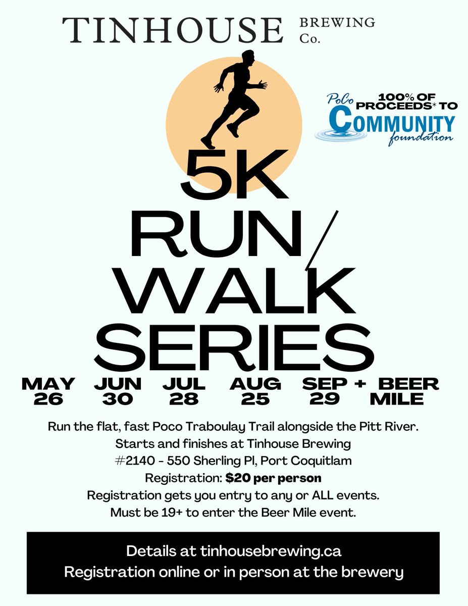 Enjoy the sunshine and stay hydrated this summer while supporting the Port Coquitlam Community Foundation! Register now to make a difference.
@tinhousebrewing @pocofoundation