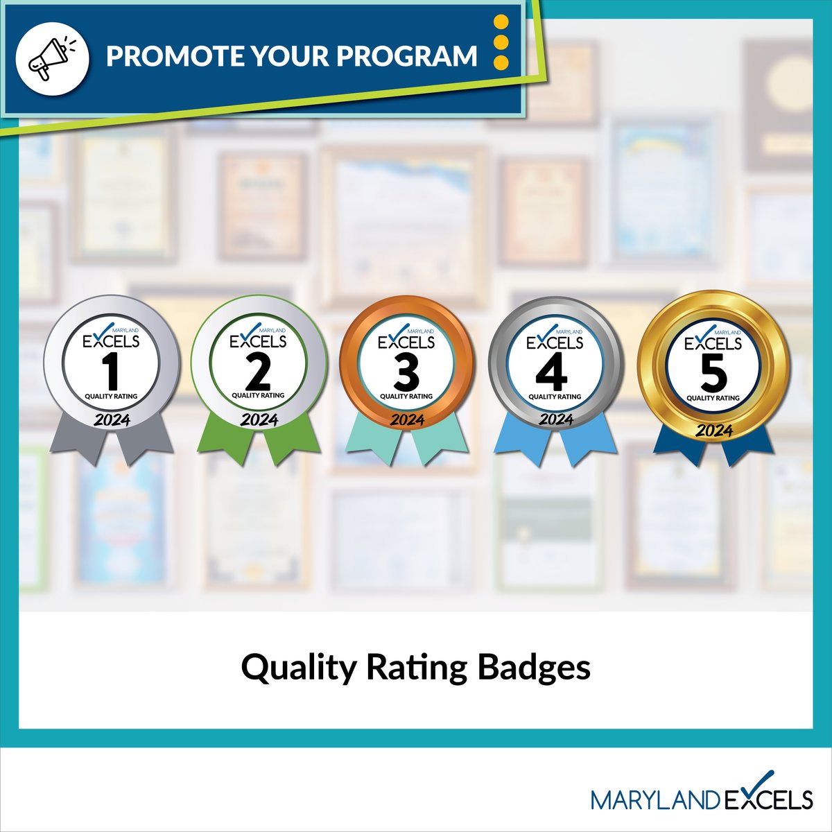 Display your commitment to quality by showcasing the Maryland EXCELS Quality Rating badges on your program’s website. Discover more about quality rating badges section and other ideas for promoting your program: marylandexcels.org/commitment-to-…