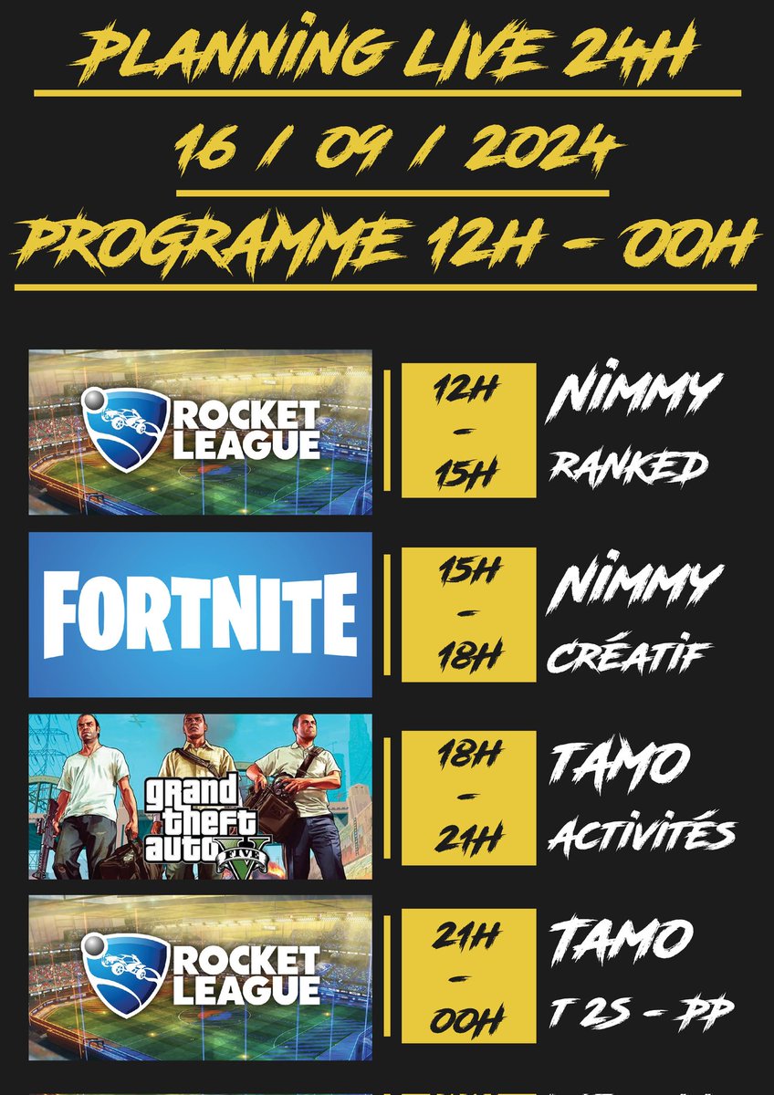 N'hésitez pas à venir voir notre événement de passage sous loi 1901, notre live 24h par vos 4 fondateur.
Plein de jeu et surtout un max de fun !!
#twitch #live24h #live #Livestream #gaming