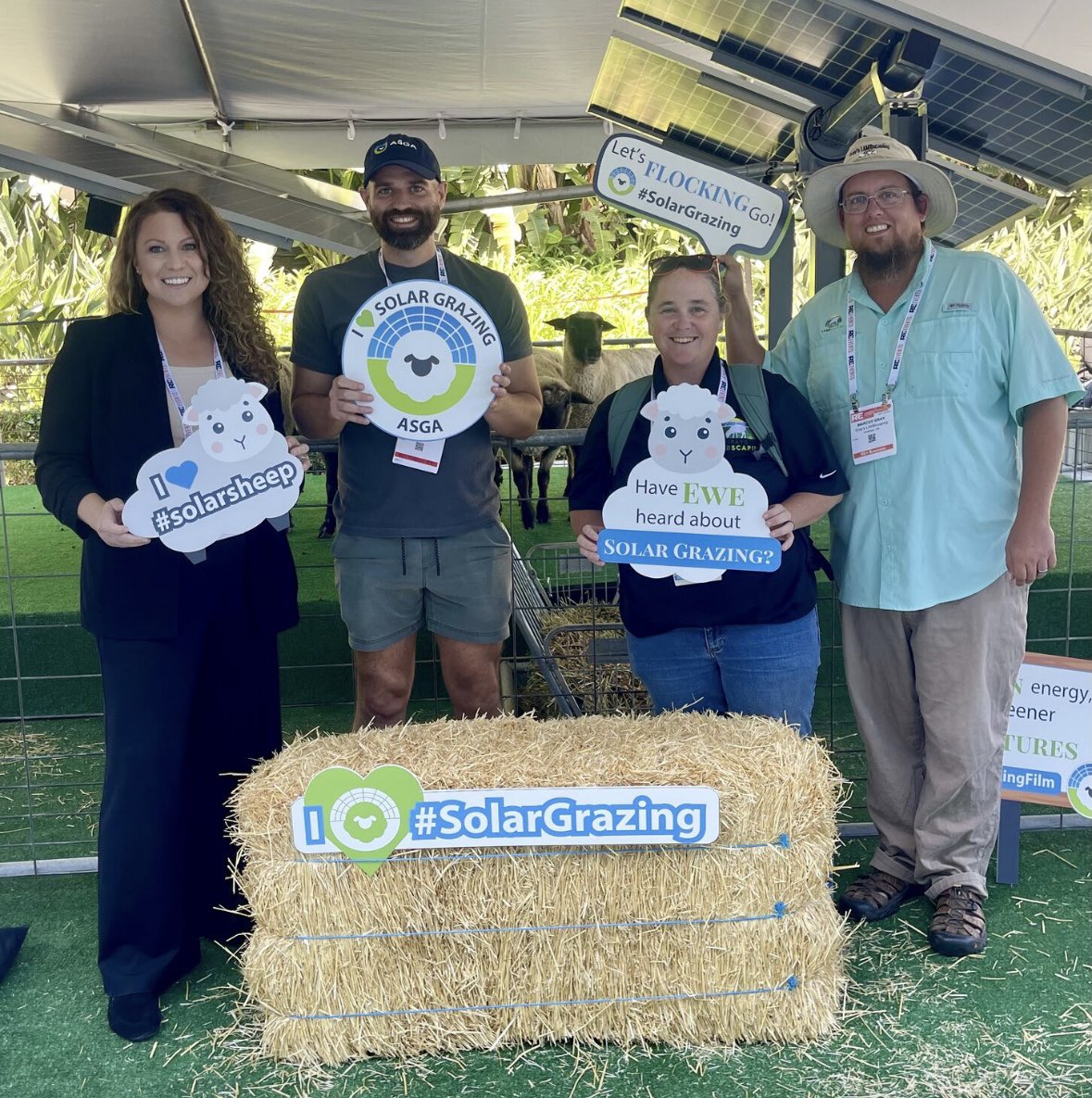 GrayFeist's tweet image. The #ASGA booth at @REPlusEvents was a massive success in building awareness of #solargrazing. Time to drive practice adoption &amp;amp; expand into #cattle, #poultry, etc. 

solargrazing.org

#AmericanSolarGrazingAssociation #solarsheep #solarcows #solarcattle #cattletracker