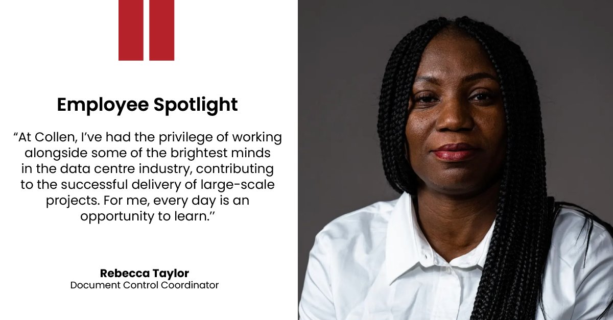 Meet Rebecca Taylor, Document Control Coordinator at Collen. With a background in Business Development and Administration, she manages key processes and supports new team members. Her passion for learning and growth shines through in her work.

#TeamCollen #TeamSuccess