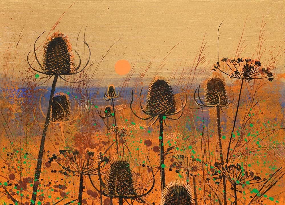 HWarloww's tweet photo. Paul Evans. 
I’ve not seen this before and I love Teasels.  His work is wonderful and you can tell he’s passionate about painting it.  
One of my fave artists https://t.co/G2KLKvH1BD