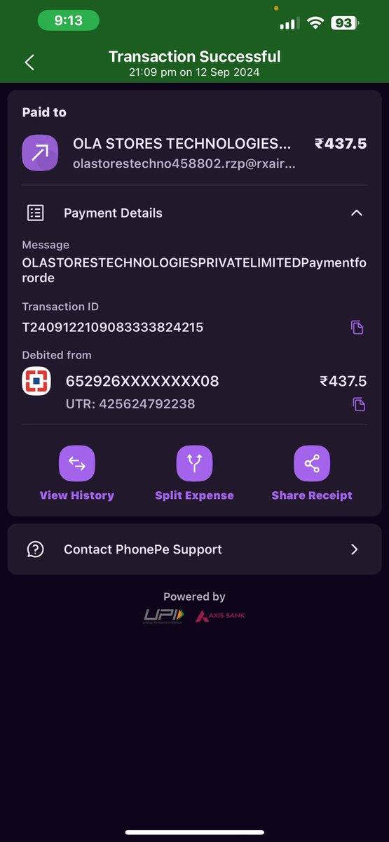 _cisco_x's tweet photo. I have also ordered one today and application is not letting me know if it is successful or not. Transaction got successful. But order is not being placed. Do i get refund or Is it placed? @ola_supports what can i do here? https://t.co/ZBMwckbTuX