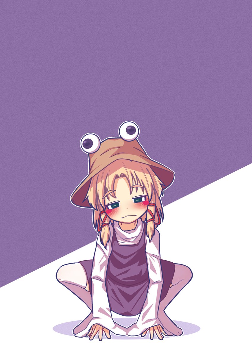 孕ませたら描くシリーズ4人目洩矢諏訪子
前髪どうするか迷った結果全部描いた、勝訴 