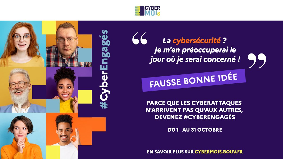 [#Cybermois] Face à la cybermenace, mobilisons-nous 🙌

Alors que chacun reprend ses marques et de nouvelles résolutions, le Collectif Cybermoi/s appelle chacun à se mobiliser face à l’enjeu sociétal qu'est la cyber.

👉 Pour en savoir + : Cybermois.gouv.fr

#CyberEngagés