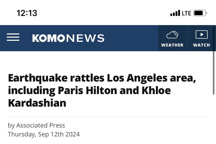 young_boy20's tweet photo. 10/10 headline. when an earthquake occurs i must know exactly which celebrities were jostled https://t.co/vQi26O5PH6