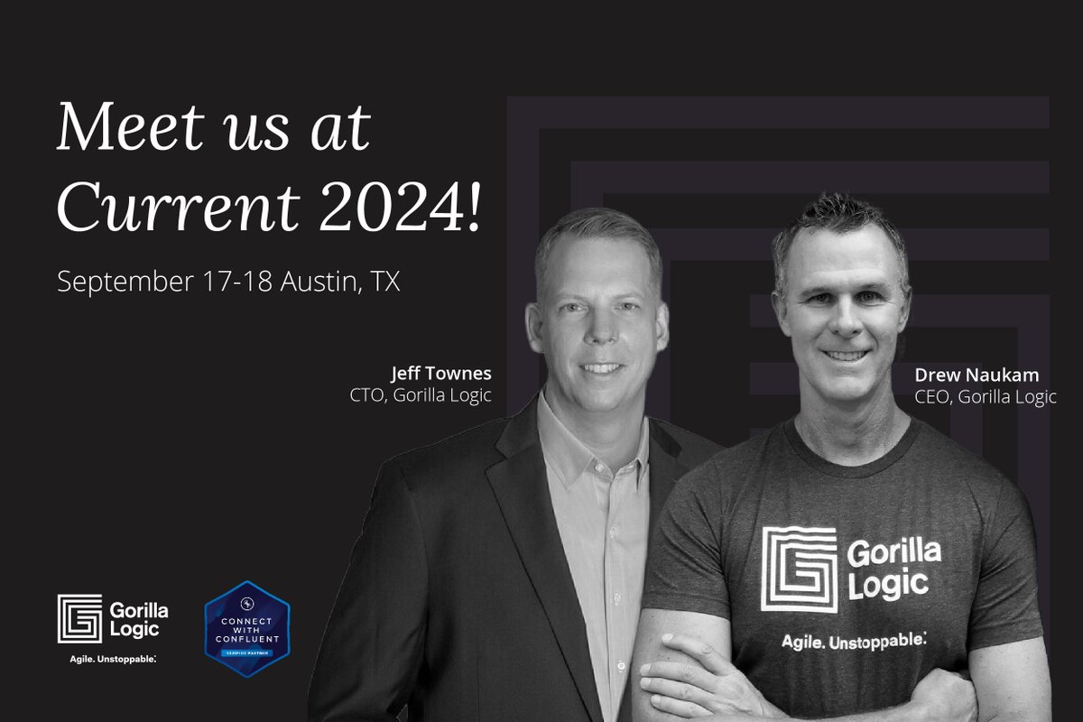 🌊 We’re just 5 days away from Confluent’s #Current24 in Austin, TX! CEO Drew Naukam and CTO Jeff Townes are gearing up for 2 full days of learning and connecting with industry leaders and peers about the future of data streaming. Being first requires being there–come say hi!