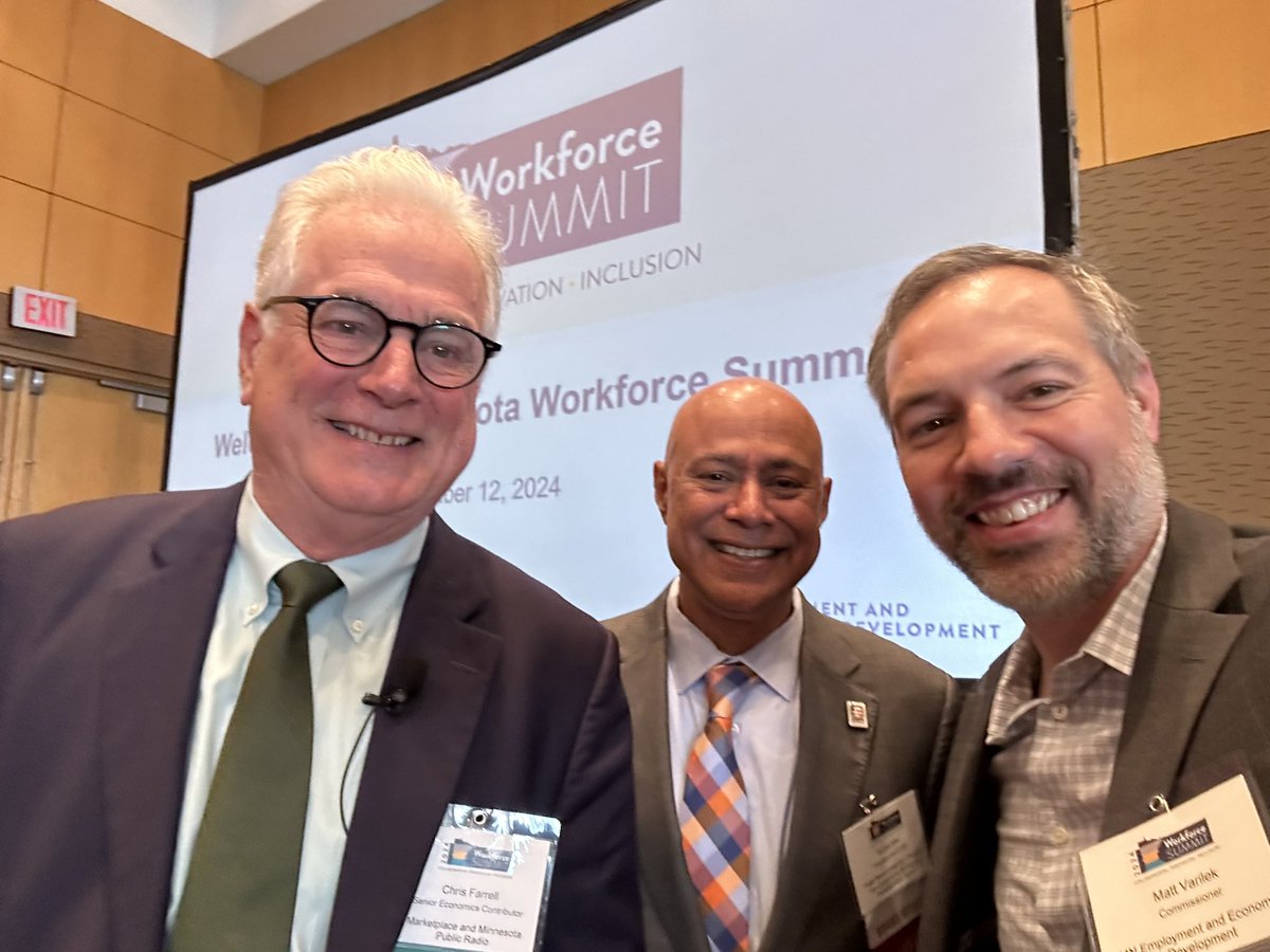 2nd annual <a href="/mndeed/">MN DEED</a> Workforce Summit happening now in beautiful Duluth! Great to be with <a href="/cfarrellecon/">Chris Farrell</a>, Surya Iyer, and hundreds of other partners working to connect people to great jobs. 
mn.gov/deed/events/su…