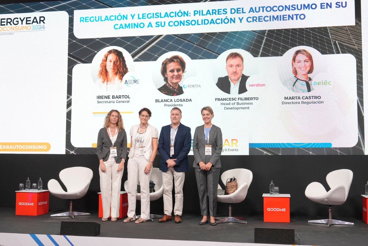 _ASEME's tweet image. .@IreneBartol @_ASEME, moderó: "Regulación y Legislación: Pilares del Autoconsumo" de @NRGyear. Se debatió sobre los retos y oportunidades del #autoconsumo en España, con foco en la regulación, digitalización y el rol activo del consumidor.

ℹ️ aseme.org/actualidad/ire…

#energyear