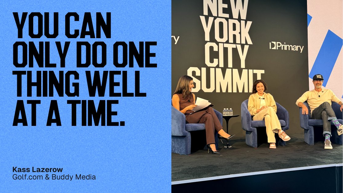 A noteworthy moment at #NYCSummit: Moderated by <a href="/arielasafira/">Ariela Safira</a> (Founder of Zeera), <a href="/kasslazerow/">kasslazerow</a> and <a href="/lazerow/">Michael Lazerow</a> (Co-Founders of Golf.com and Buddy Media) shared their entrepreneurial journey and insights on building and scaling businesses.