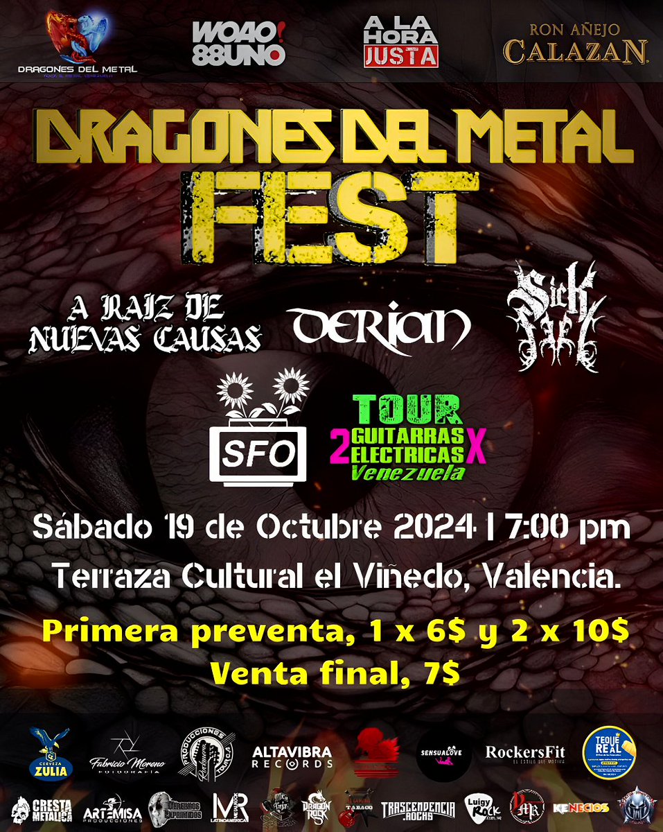 Dragones Del Metal Fest 2024: Celebración del aniversario con lo mejor del rock y metal venezolano crestametalica.com/dragones-del-m… 

<a href="/Dragondelmetal/">Dragones del Metal Zine</a>

#CrestaMetalica #NoticiasCresta #CrestaNoticias #AgendaCresta #Noticias #Entretenimiento #Eventos #Música #Music #PublicidadCresta
