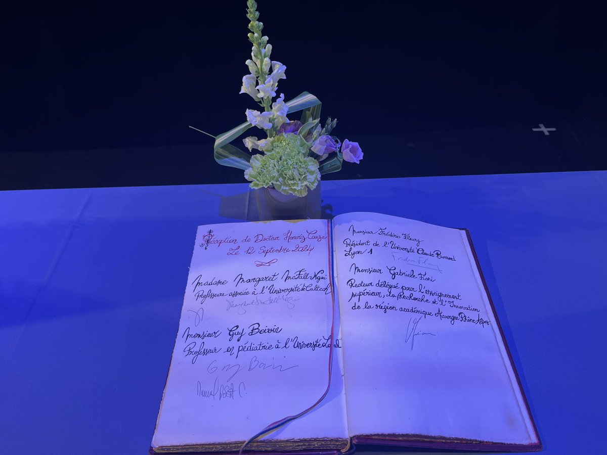 Margaret McFall-Ngai de <a href="/Caltech/">Caltech</a> et Guy Boivin de <a href="/universitelaval/">Université Laval</a> ont reçu le doctorat honoris causa de <a href="/UnivLyon1/">Université Lyon 1</a> #DHC 
Merci pour avoir accepté cette reconnaissance et devenir ainsi un exemple pour nos chercheurs et nos étudiants