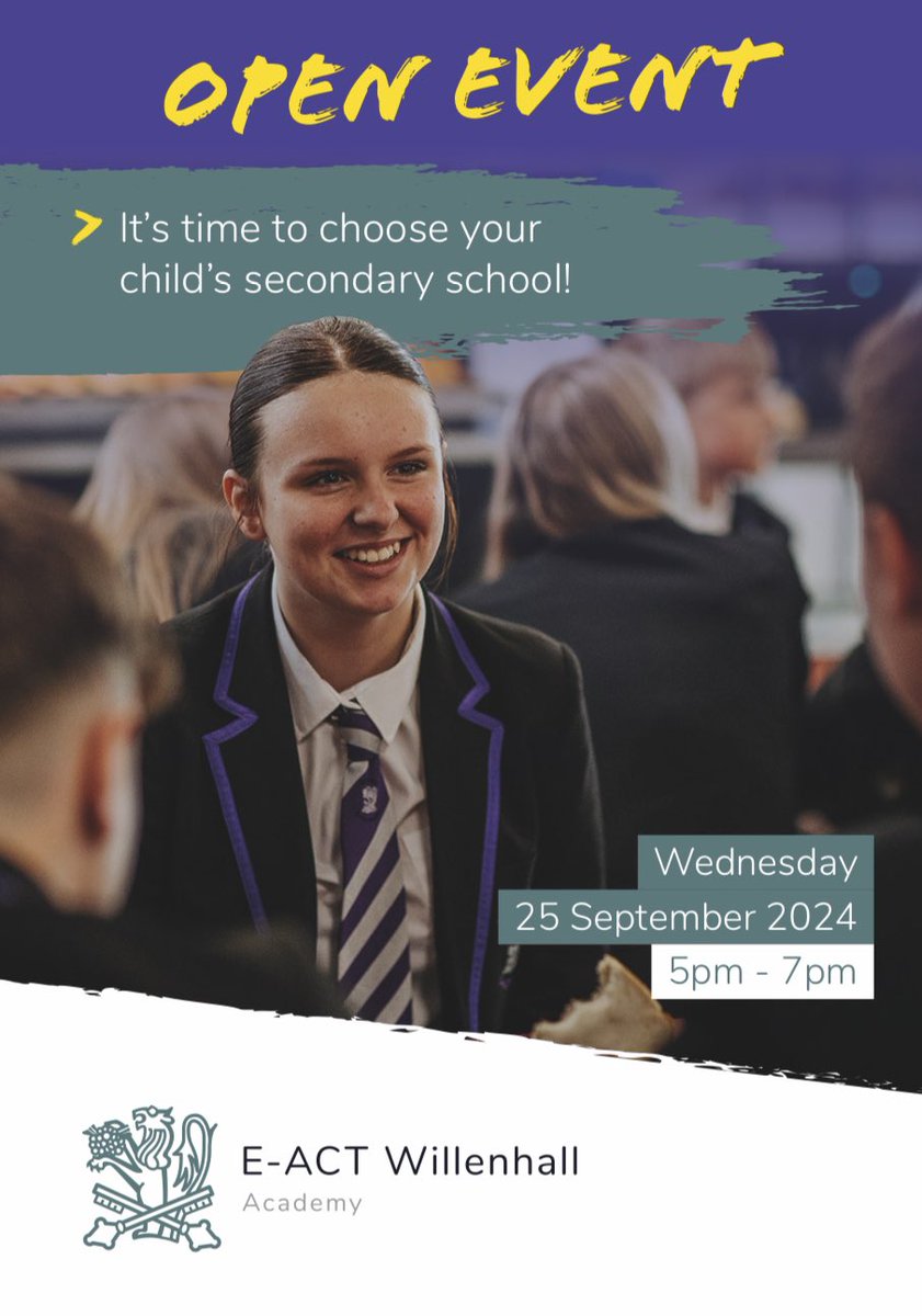 Join us for a fantastic evening exploring Science experiments, PE, Art, Cooking activities &amp;  lots more. You'll have the opportunity to meet our Headteacher, Senior leadership team &amp; dedicated staff. Most importantly, our students will be on hand to give you a guided tour.