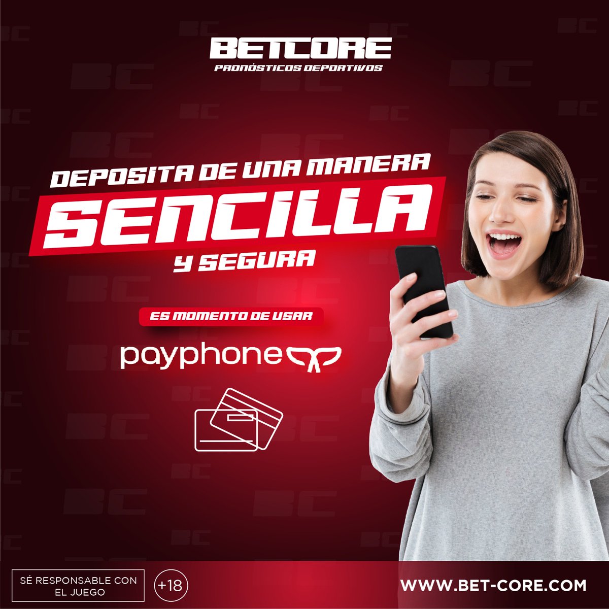 betcoreec24's tweet photo. 💳 ¡Deposita fácil y seguro con Payphone en Betcore! 🔥

No pierdas tiempo, realiza tus depósitos de manera rápida y sin complicaciones con uno de los métodos más seguros. ✅
¡Es tu momento de pronosticar con confianza! 📱

🔗 Ingresa a https://t.co/aHSRtEyQf6 y comienza a jugar hoy mismo.

#Betcore #Payphone #ApuestasSeguras #DepositaFácil #PronósticosDeportivos #BetcoreOficial #ApuestasOnline

🔞 Juega con responsabilidad. Solo para mayores de 18 años.