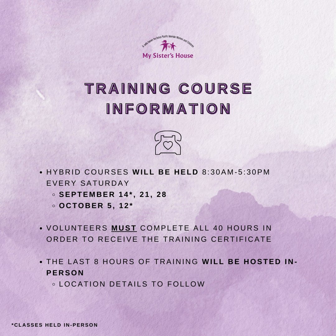 Last day to register for our 40hr #domesticviolence training is tomorrow! 

Learn more here: my-sisters-house.org/make-differenc…