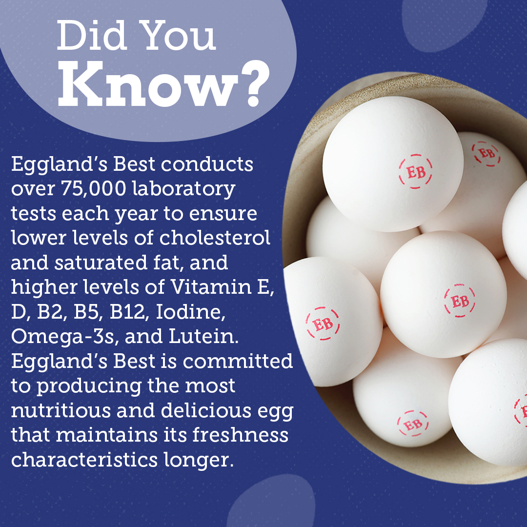 Look for the "EB" stamp to ensure you're getting the freshest, highest-quality eggs from Eggland's Best. 🔍🥚 
✶ 
✶ 
✶ 
#madewithEB #onlyfeedmeEB #thEBest #egglandsbest #didyouknow