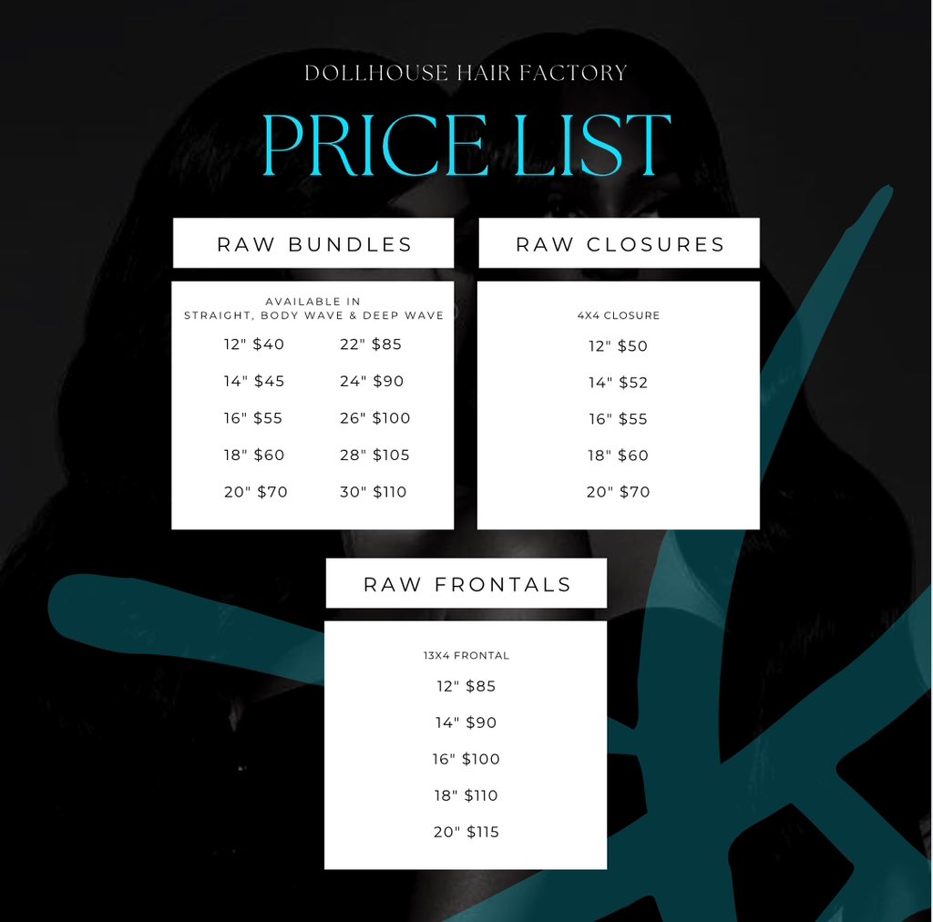 Need bundles?? Shop Dollhouse bundles, closures and frontals from our raw &amp; virgin hair collections🤭 Also, get 10% off when you sign up for our email list through our website! Ready to get dolled up? Shop now!  dollhousehairfactory.com

IG: thedollhousehairfactory
