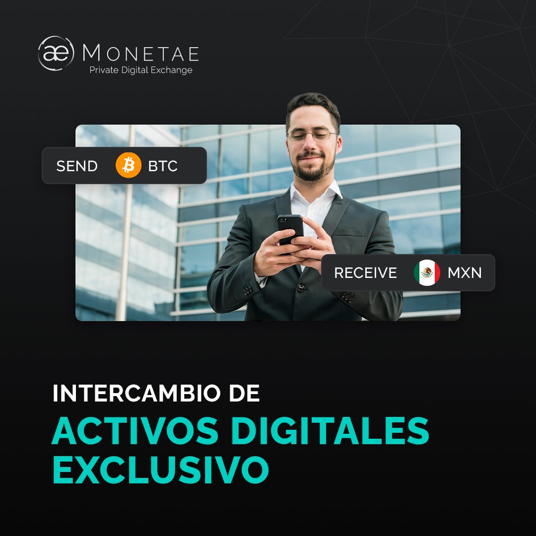 Accede a nuestro servicio exclusivo de intercambio de #ActivosDigitales para comprar o vender #Bitcoin o #USDT en grandes volúmenes. Regístrate en plataforma.monetae.io y recibe atención personalizada.

#Monetae #OTCTrading