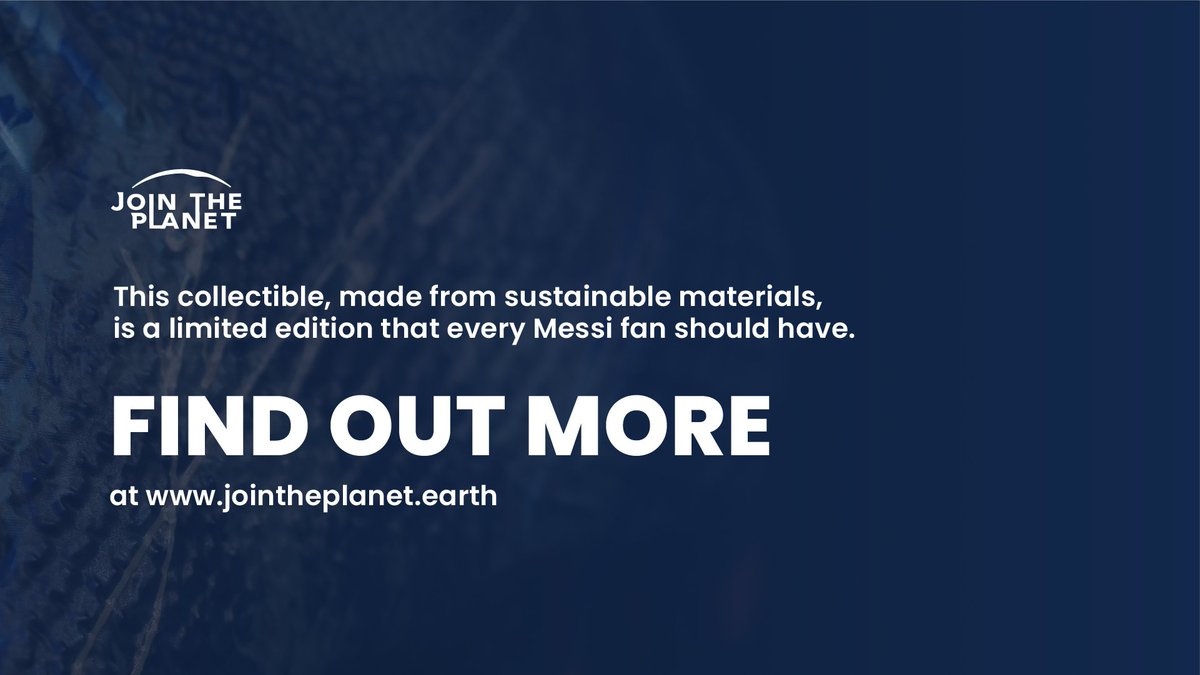 Unique, Exclusive, and Eco-friendly: The Leo Messi Collectible Football Boot

Crafted from repurposed materials, this collectible is a win for both football fans and the planet.

For more information, visit jointheplanet.earth