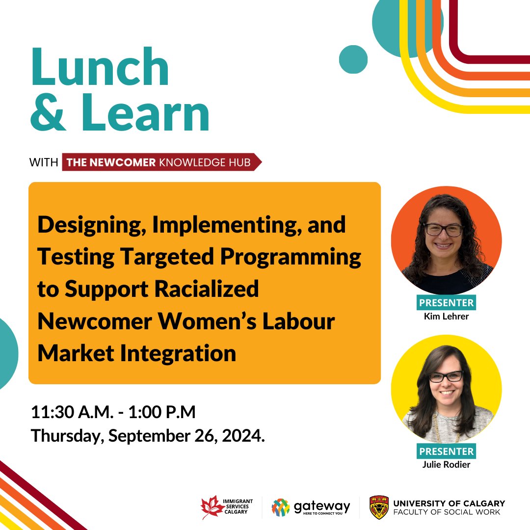Our popular Lunch &amp; Learn series is back for September! 

This month's topic is: "Designing, Implementing, and Testing Targeted Programming to Support Racialized Newcomer Women’s Labour Market Integration."

Learn more and register here: k-hub.ca/event/lunch-le….

#LunchandLearn