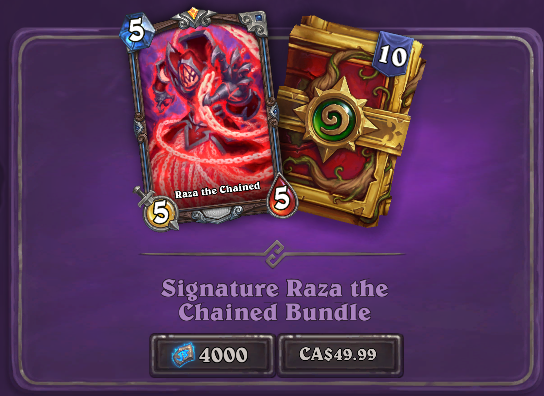 ZeddyHS's tweet photo. These will be the first two Signatures I pass on. I'm no longer going to be a completionist in Hearthstone as there's just too many cosmetics at too high of a price for me to justify anymore. Surprised it took me this long but it had to stop at some point. https://t.co/xavFmnY1YK