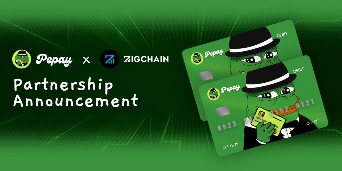 Pepayoneth's tweet image. Partnership: @Zignaly x PePay - #ZIGChain Card Integration💳

PePay is now fully integrated with the Mastercard-powered @ZIGChain Card! Deposit PePay onto your card and spend at over 38M+ merchants across 180+ countries🌍🛍

Get your #ZIGChain Card Now👇
zigchain.mobilum.com/#/start…