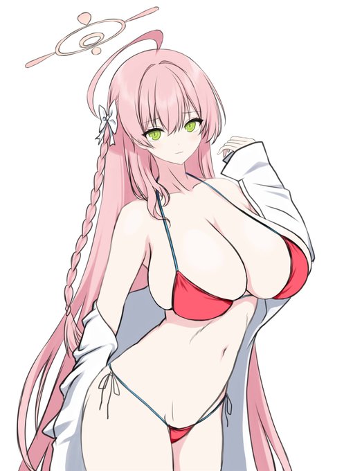 水着ハナコ。頭のサイズそのままに顔の比率と首のサイズ変えてみたら印象大分違う気がする。 