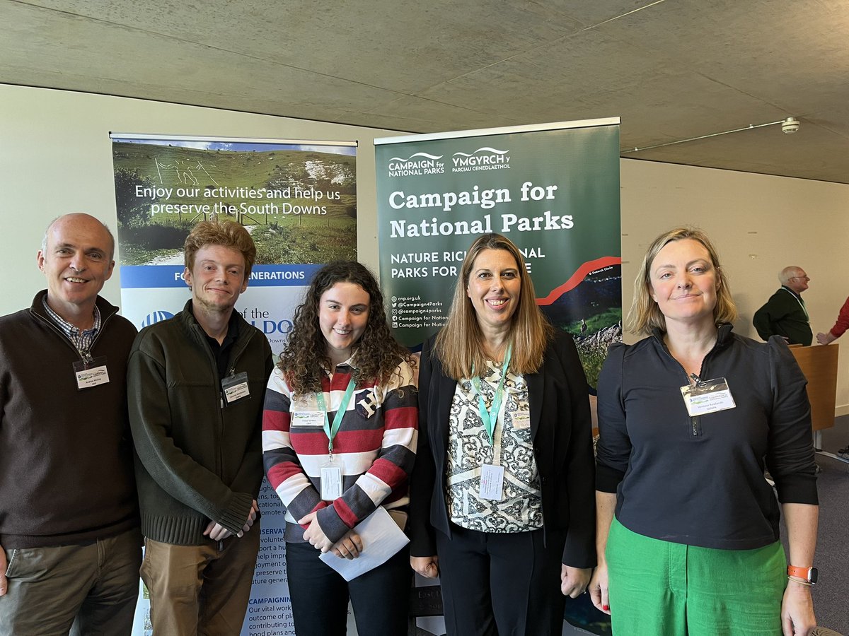 Delighted to share a platform with <a href="/DefraGovUK/">Defra UK</a> Sarah Hardy <a href="/VanessaRowlands/">Vanessa Rowlands</a> &amp; youth ambassadors Freya Sareen &amp; Cameron Macdonald from <a href="/Campaign4Parks/">Campaign for National Parks</a> &amp; <a href="/sdnpa/">South Downs National Park</a> at the Societies of National Parks Conference, celebrating 75 years of #nationalparks