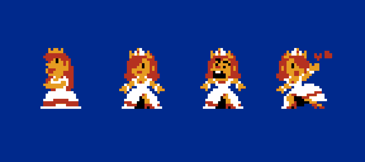 NES Princess Peach, original vs redraw