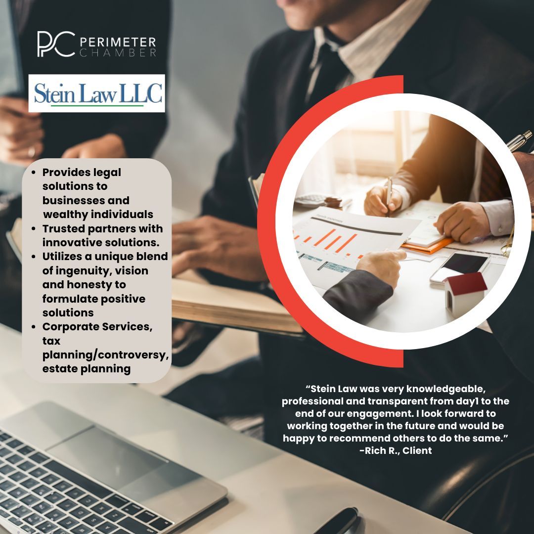 PerimeterBiz's tweet image. We&apos;re thrilled to welcome Stein Law LLC to our community! 

#Welcome #SteinLawLLC #PerimeterChamber #Community #LegalExperts #BusinessSuccess