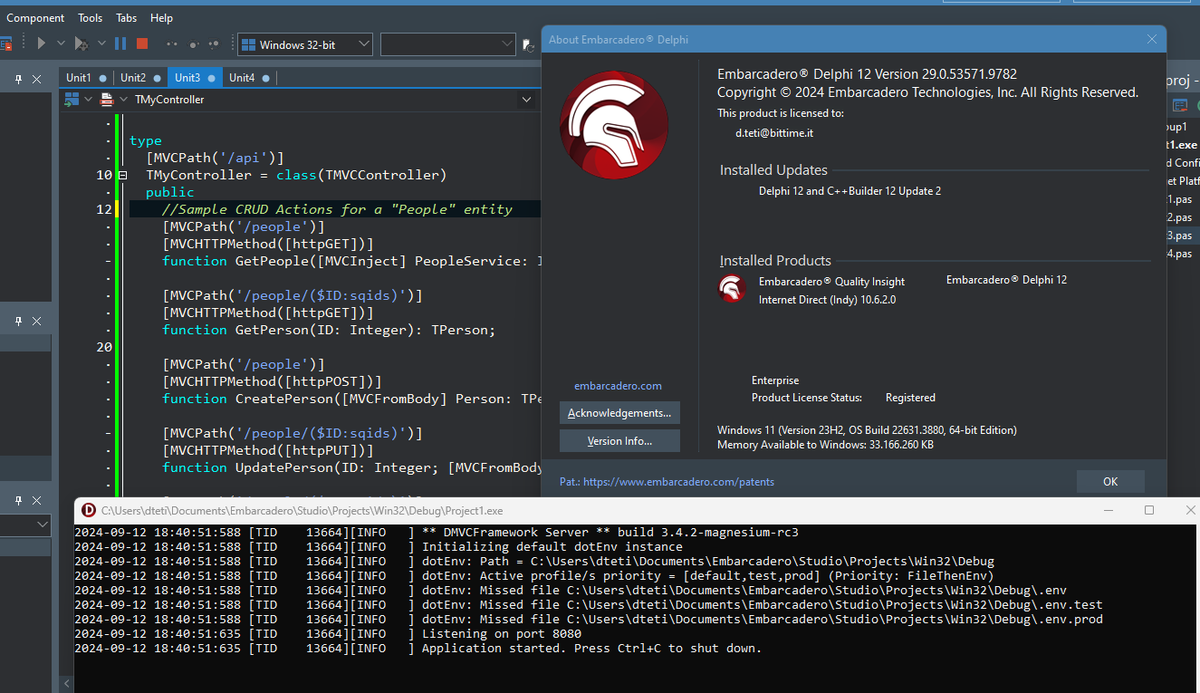 danieleteti's tweet image. dmvcframework-3.4.2-magnesium-rc3 supports Delphi 12.2 Athens
#dmvcframework #delphi #restful #webdeveloper  #radstudio
