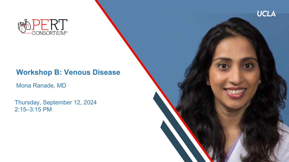 UCLA Radiology (@radiologyucla) on Twitter photo We're back at #PERT24 & <a href="/RadiologyUcla/">UCLA Radiology</a>'s Dr. Mona Ranade (<a href="/msran124/">Mona Ranade</a>) will be moderating Workshop B: Venous Disease at 2:15 PM today. See you there! <a href="/PERTConsortium/">PERT Consortium</a> We're back at #PERT24 & <a href="/RadiologyUcla/">UCLA Radiology</a>'s Dr. Mona Ranade (<a href="/msran124/">Mona Ranade</a>) will be moderating Workshop B: Venous Disease at 2:15 PM today. See you there! <a href="/PERTConsortium/">PERT Consortium</a>