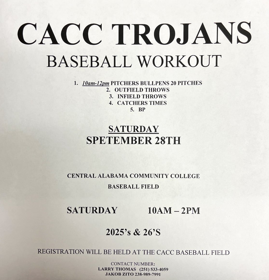 It’s official!
CACC workout

Come show is what you got!!