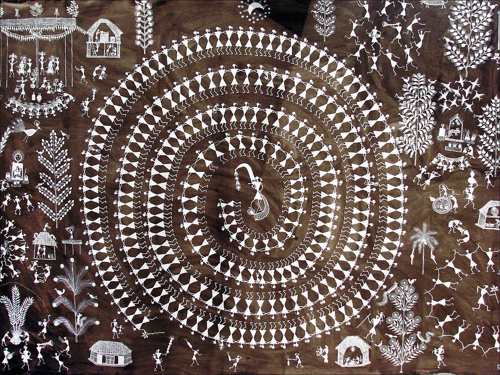 14. Warli painting is tribal art mostly created by the tribal people from the North Sahyadri Range in Maharashtra, India.