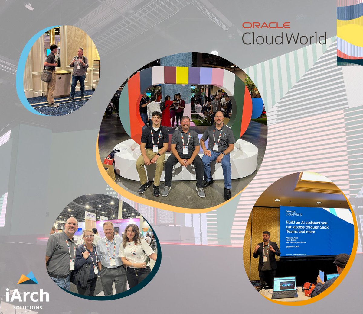 iArchSolutions's tweet photo. Day 3 at Oracle Cloudworld was packed with innovations and advancements! 💡

We can’t wait to take back all the valuable information we've learned to help our clients enhance their cloud strategies. 🌐

#CloudTech #AI #OracleCloud #TechInnovation #OCW #Cloudworld https://t.co/4xBBv3upVF