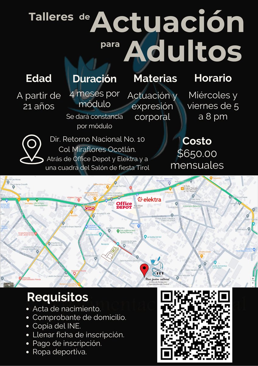 Reinician los #talleres de #actuacion del Centro de Formación y Experimentación Teatral #CFET
¡Inscríbete en los talleres para niñxs, jóvenes y adultxs!
Iniciamos el 11 y 14 de septiembre
En Dir. Retorno Nacional #10, Col. Miraflores, Ocotlán #Tlaxcala
Contáctanos al 246 126 6785